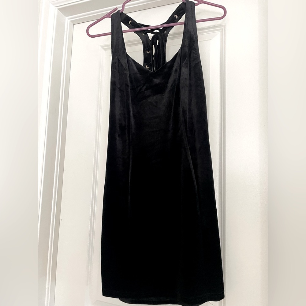 Black velvet party dress